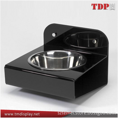 wall mounted acrylic pet dining stand with bowl